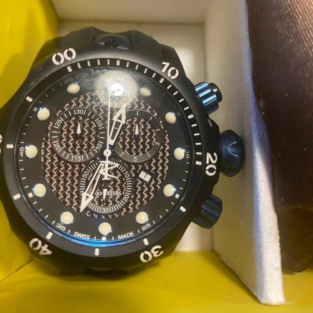 Invicta Men's Black and Blue Chronograph Watch